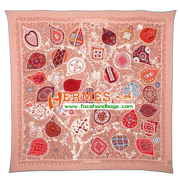 Hermes Cashmere Square Scarf Apricot HECASS 140 x 140
